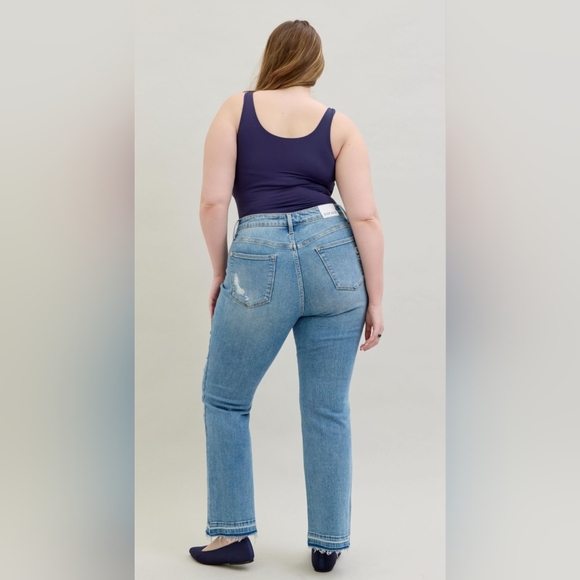 Judy Blue Mid Rise Medium Wash Released Shadow Hem Bootcut Jeans Various NEW - Picture 15 of 16